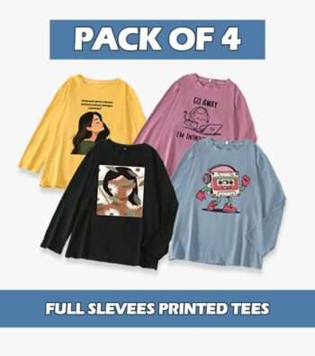Pack of 4 - Printed Tees Full Sleeves