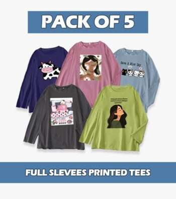 Pack of 5 - Printed Tees Full Sleeves