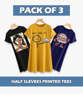 Pack of 3 - Long Tee Half Sleeve