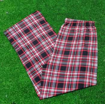 Plaid Red Checkered Wide Leg Pajama
