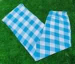 Plaid Ice Blue Checkered Wide Leg Pajama