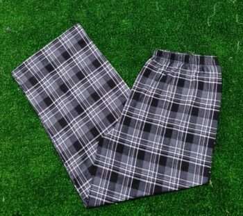 Plaid Black Checkered Wide Leg Pajama