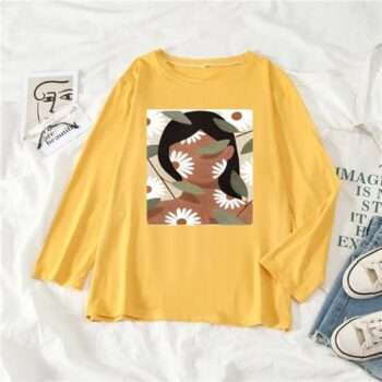 Aesthetic Vintage Flower Full Sleeve Printed Tee