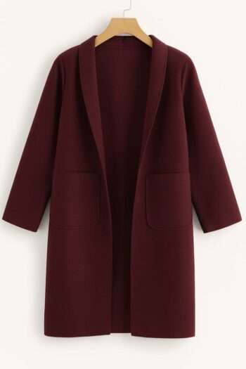 Maroon Women Long Coat
