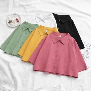 Pack of 2 - Crop Women Button Down Shirts