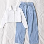 COOL WHITE AND BLUE CASUAL DUO COMBO SET